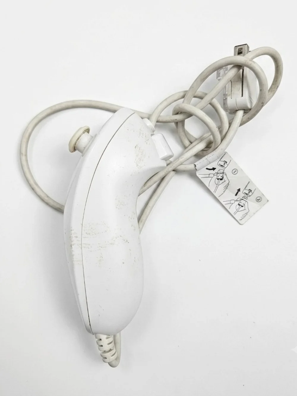 Nintendo Wii Nunchuk Controller RVL-004 White Wired OEM Untested